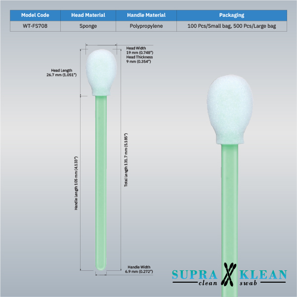 20-Cleanroom Foam Swabs WT-FS708-1