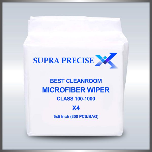 Cleanroom Microfiber Wiper X4 5x5 Inch