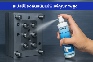 สเปรย์ HALF SHOT พ่นลงบนแม่พิมพ์โลหะเพื่อป้องกันการเกิดสนิม แห้งไว ไม่ทิ้งคราบ