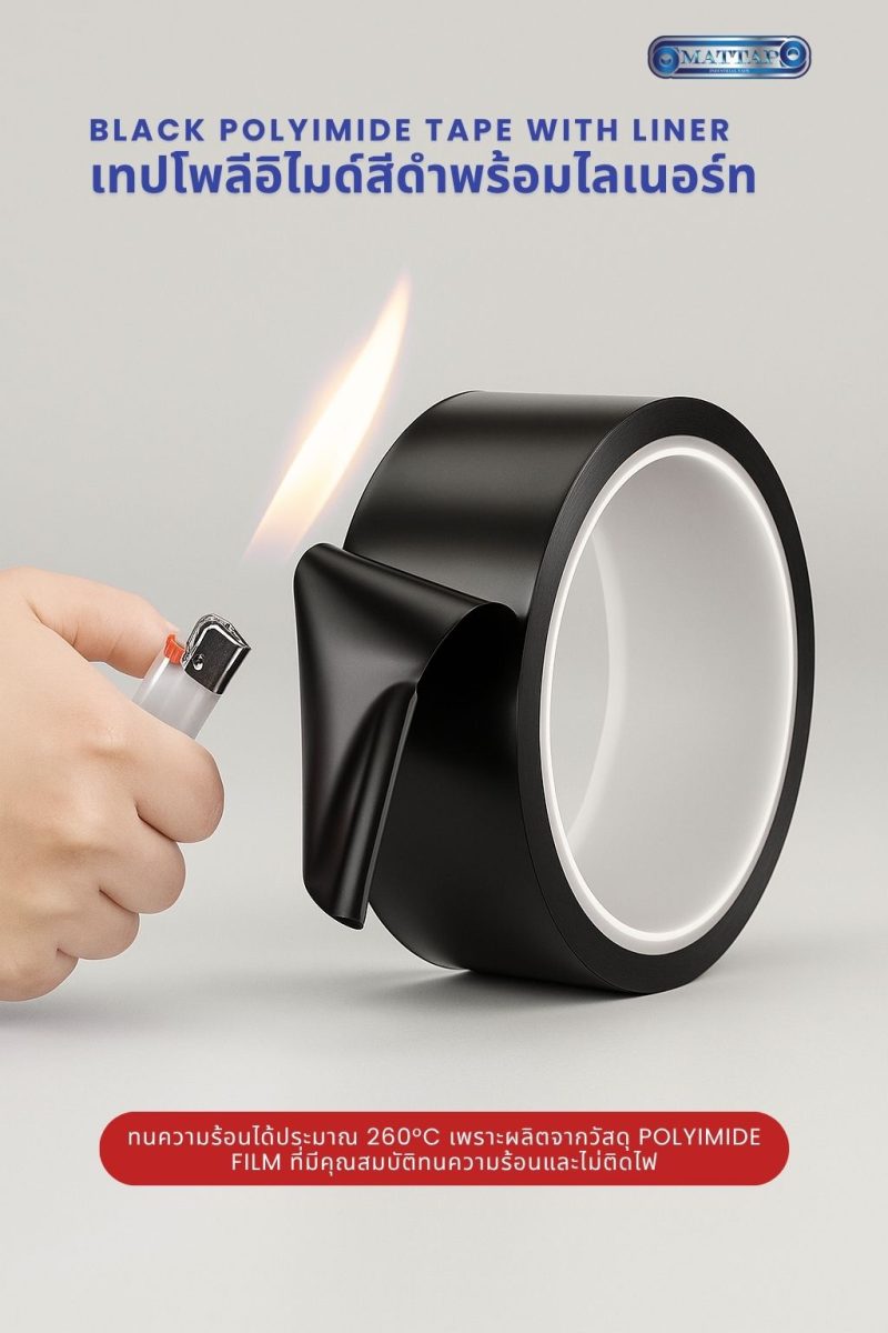 .Black Polyimide Tape with Liner02