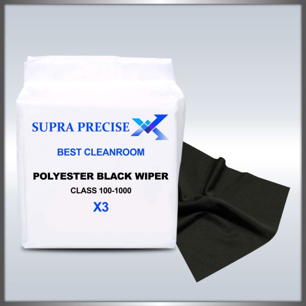 Cleanroom Black Polyester Wiper X3