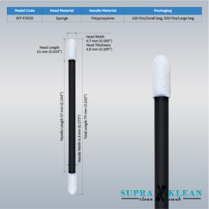 12-Cleanroom Foam Swabs WT-FS920-1