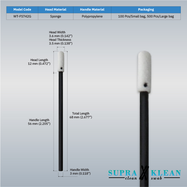 3-Cleanroom Foam Swabs WT-FS742G-1 3-Cleanroom Foam Swabs WT-FS742G-1