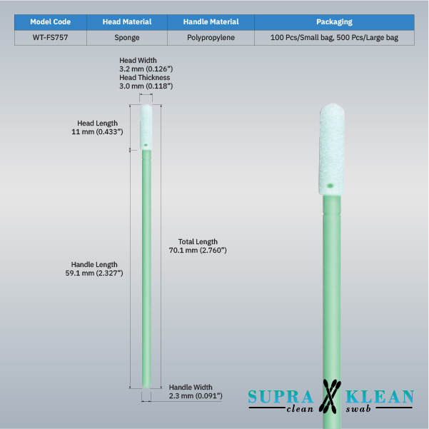 6-Cleanroom Foam Swabs WT-FS757-1 6-Cleanroom Foam Swabs WT-FS757-1