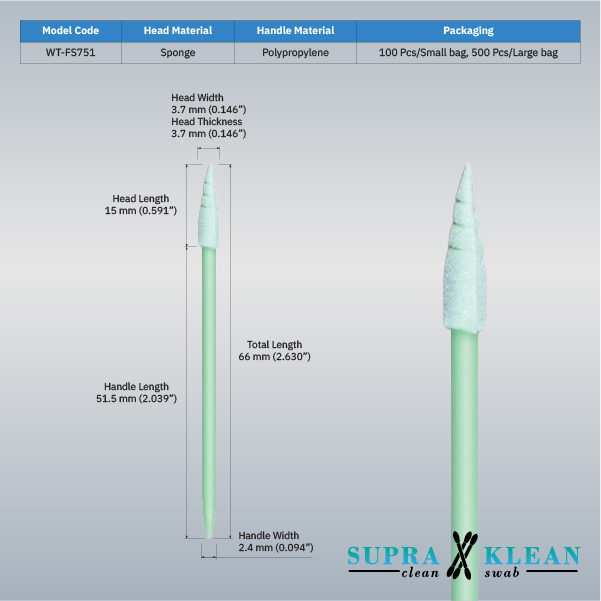 7-Cleanroom Foam Swabs WT-FS751-1 7-Cleanroom Foam Swabs WT-FS751-1