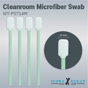 ก้านเช็ดคลีนรูม Microfiber Swab WT-PS714M หัวสี่เหลี่ยมหน้ากว้างโค้งมน หัว 13 × 3.6 × 25 mm