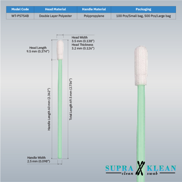 Cleanroom Polyester Swab WT-PS754B-2 Cleanroom Polyester Swab WT-PS754B-2