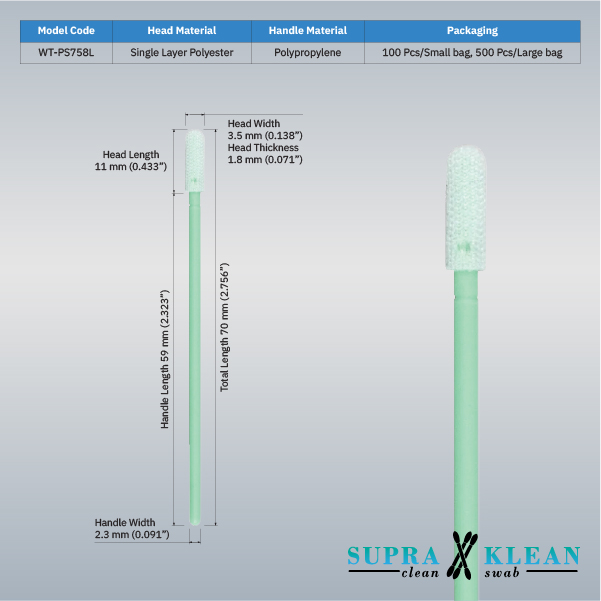 Cleanroom Polyester Swab WT-PS758L-2 Cleanroom Polyester Swab WT-PS758L-2