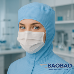 หน้ากากคลีนรูม-ชุดคลีนรูมสีฟ้า