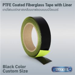 Black PTFE Coated Fiberglass Tape with Liner