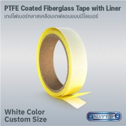 White PTFE Coated Fiberglass Tape with Liner