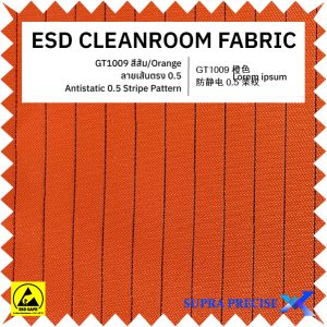 10-GT1009 Orange ESD Fabric 0.5 Stripe Pattern