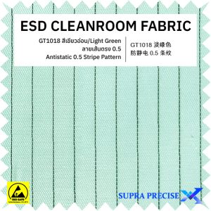 11-GT1018 Light Green ESD Fabric 0.5 Stripe Pattern