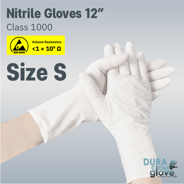 Nitrile Gloves 12” Class 1000 Size S