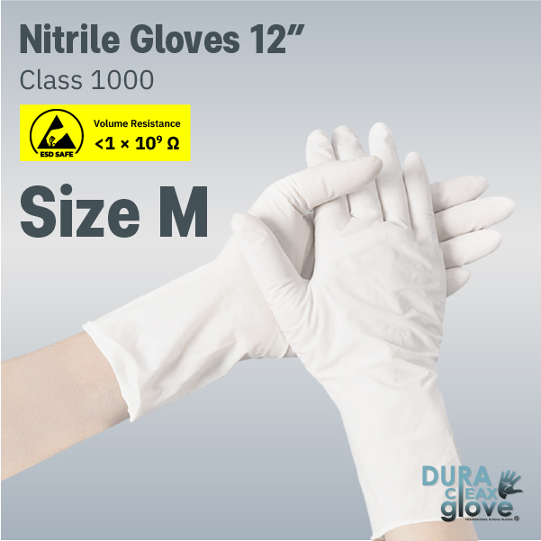 Nitrile Gloves 12” Class 1000 Size M Nitrile Gloves 12” Class 1000 Size M