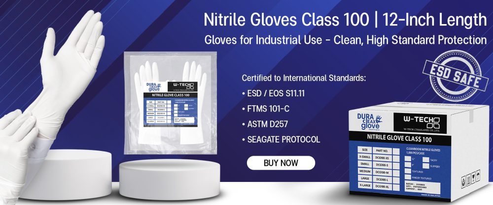 Nitrile gloves class 100 - 12 inches