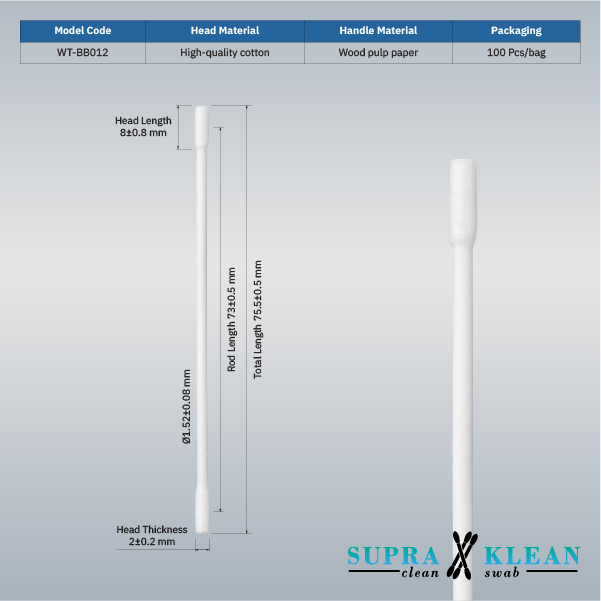 6-Cleanroom Cotton Swabs WT-BB012-1-100