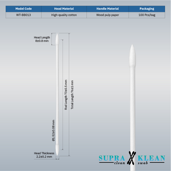 7-Cleanroom Cotton Swabs WT-BB013-1-100 7-Cleanroom Cotton Swabs WT-BB013-1-100