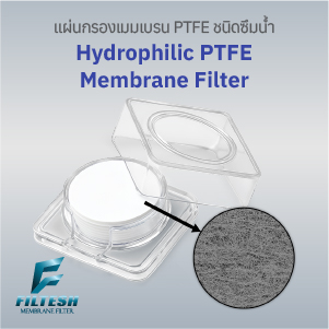 แผ่นกรองเมมเบรน PTFE แบบชอบน้ำ (Hydrophilic PTFE Membrane Filter)