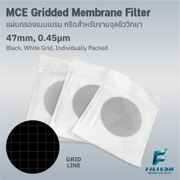 MCE Black Grid Line 47mm, 0.45μm Individually Packed-100 MCE Black Grid Line 47mm, 0.45μm Individually Packed-100