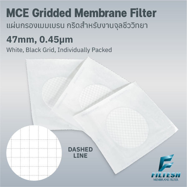 MCE White Dashed Line 47mm, 0.45μm Individually Packed-100