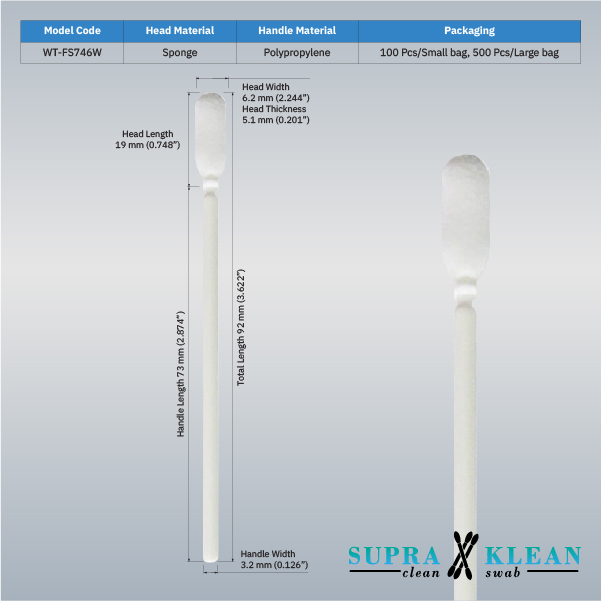 14-Cleanroom Foam Swabs WT-FS746W-1 14-Cleanroom Foam Swabs WT-FS746W-1