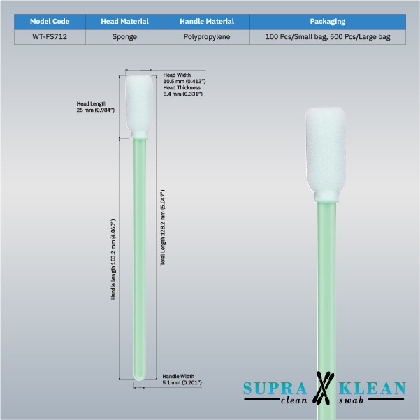 18-Cleanroom Foam Swabs WT-FS712-1 18-Cleanroom Foam Swabs WT-FS712-1