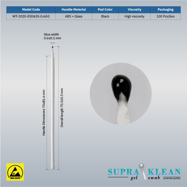 Gel Sticky Swabs WT-2020-ESD655-0.6(H)-2-100