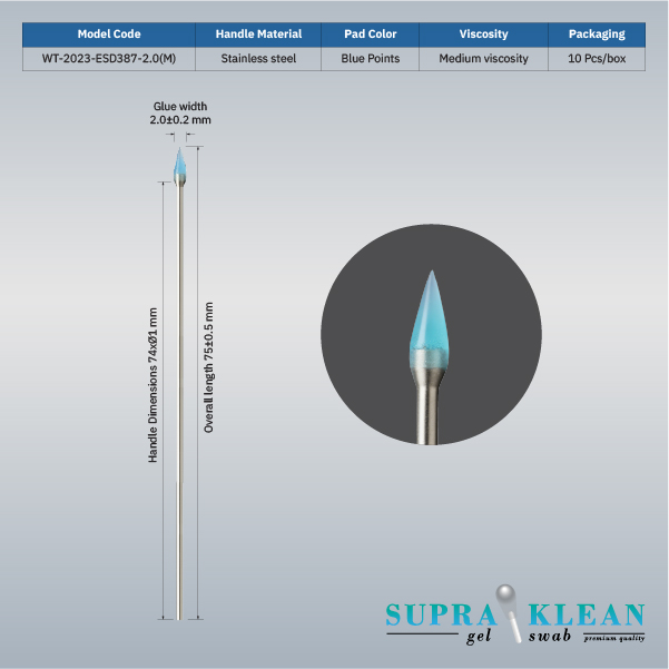 Gel Sticky Swabs WT-2023-ESD387-2.0 (M)(Stainless steel)-2-100